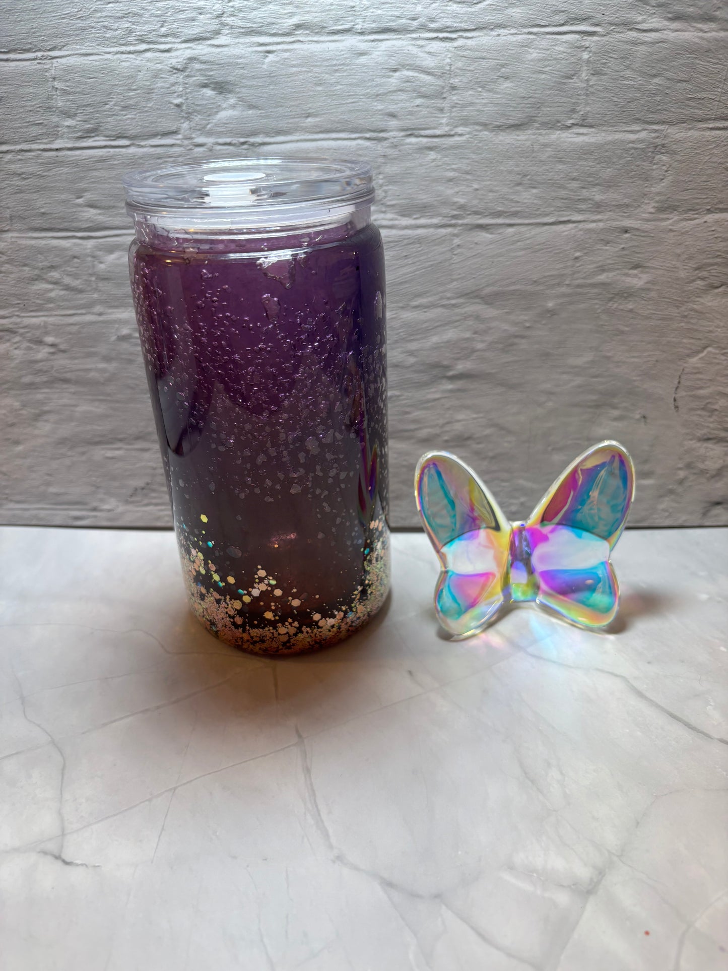 Slushy snow globe 16 oz acrylic cup
