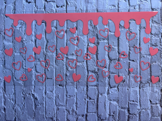Pink Drip with Hearts
