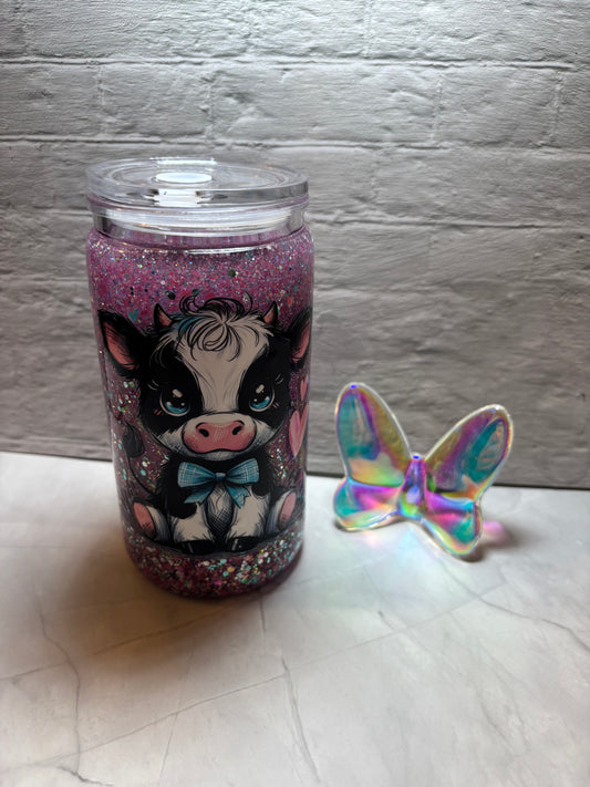 Cow snow globe cup