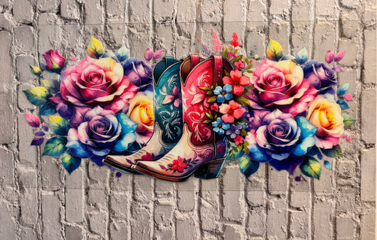 Cowboy Boots with Flower